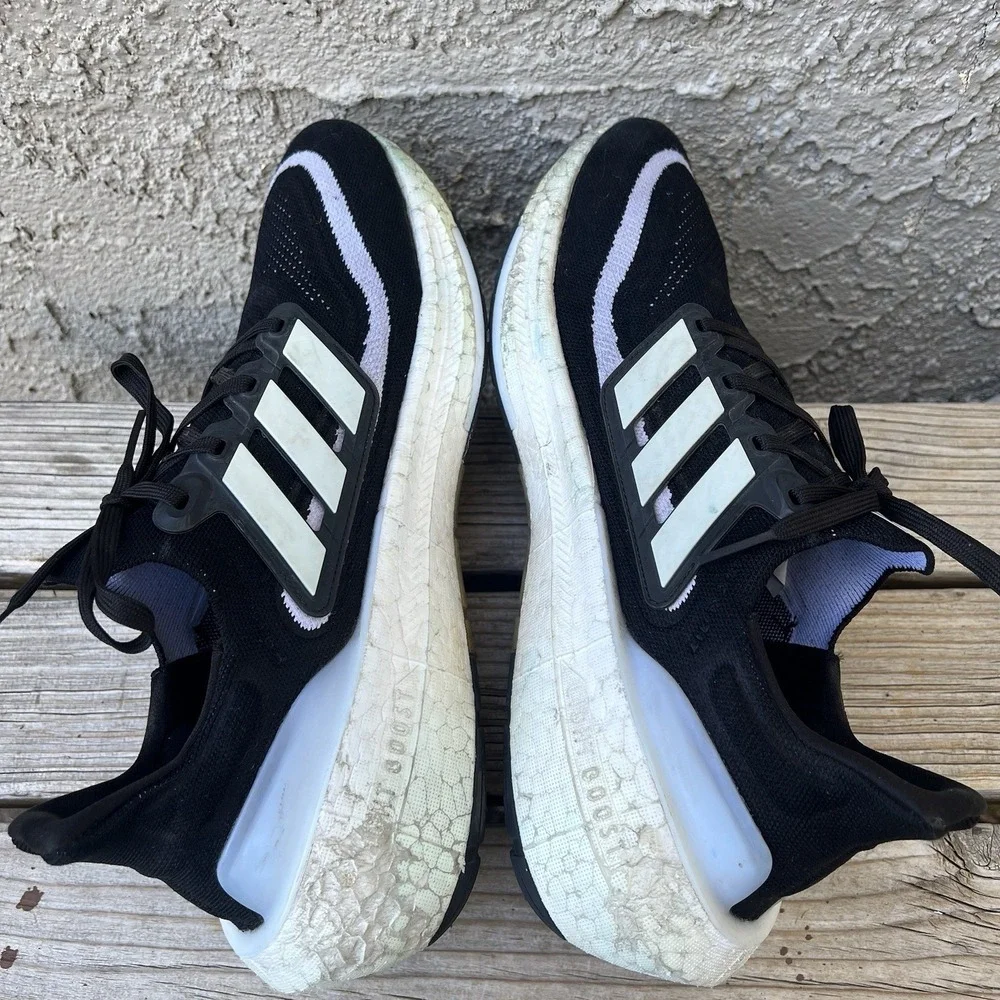 Adidas Shoes Men Size 12 UltraBoost Light Black White Boost Sneakers